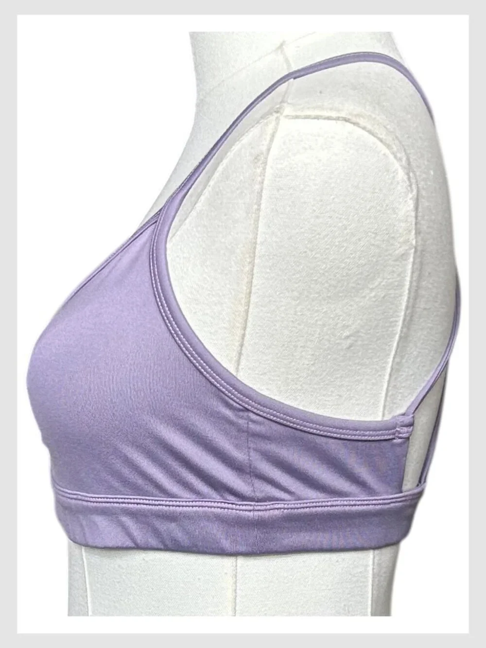 Alo Yoga Sunny Strappy Bra Lavender Purple Strappy Back Ruched Front M